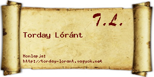 Torday Lóránt névjegykártya