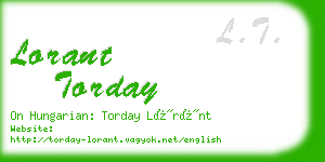 lorant torday business card